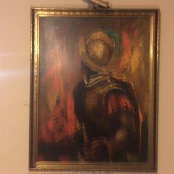 Framed Picture With Light On The Top Asking 100.00