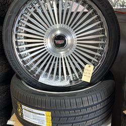 24” FORGED WHEELS RIMS 6x139.7 + TIRES FOR ESCALADE TAHOE SILVERADO YUKON (4) WE FINANCE 