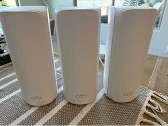 NETGEAR Orbi 770 Series Tri-Band WiFi 7 Mesh Network System (RBE773) - Router + 2 Satellite Extenders