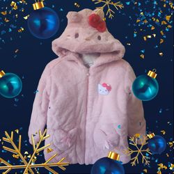 Kids Girls Winter Warm Coats Jacket Clothes Outwear Overcoat Ear Hooded Faux Fur Thicken Fleece Toddler Size 10/12