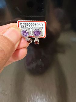Earring new Amethyst and garnet