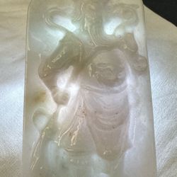 Certified Green A Jade Jadeite Carved War God Guan Yu Pendant