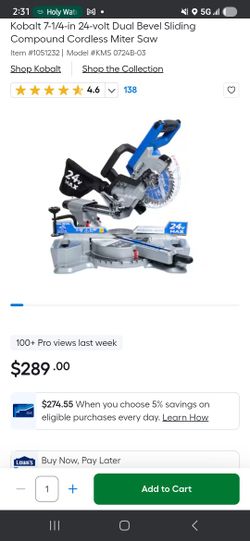 Cobalt Miter Saw Used No Battery Or Charger 