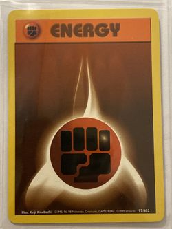 Brown Fighting Energy 97/102 Base Set Near Mint NM Wizards WOTC Pokemon Card