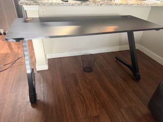 Black Gaming Desk with Metal Frame