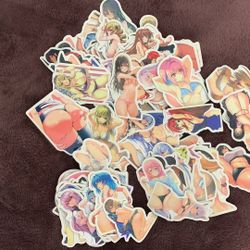 50 Anime Skateboard Stickers / Nude