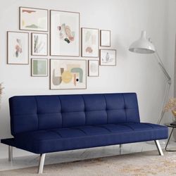 Futon Navy Blue Folds In Bed