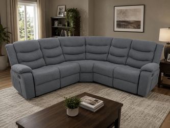 Gray Fabric Reclining Sectional Sofa