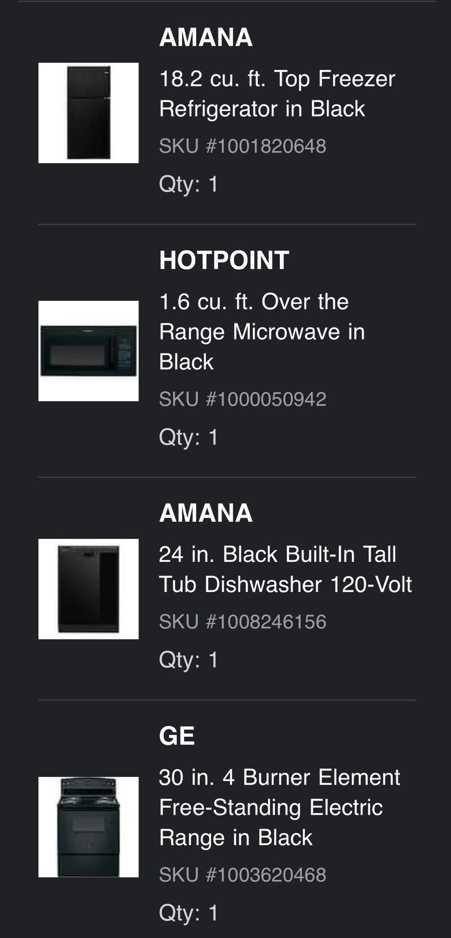 Full Kitchen Appliance Set