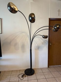 5-Arm Arc Floor Lamp with Chrome Shades