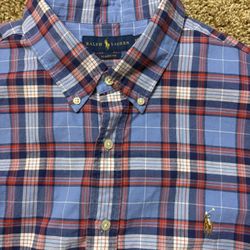 Ralph Lauren Classic Fit Plaid Button Down Shirt Flesh Pony Preppy Mens Size XXL