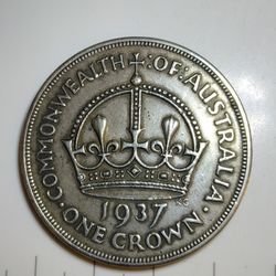 Silver 1937 Australian 1 crown