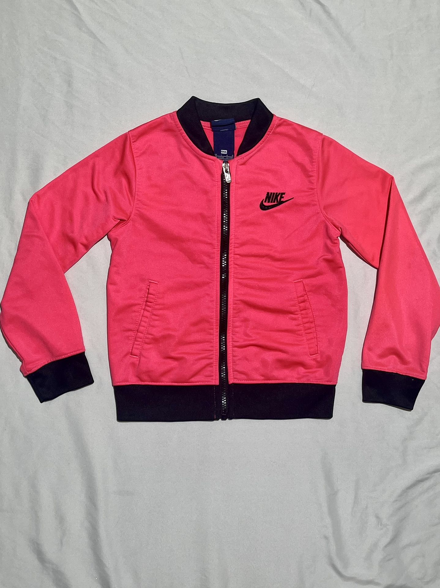 Nike Hot Pink Black Full Zip Jacket Size 6x/L girls