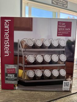  Kamenstein 15-Jar Tiered Spice Rack with Premium Spices – Unused (2012)
