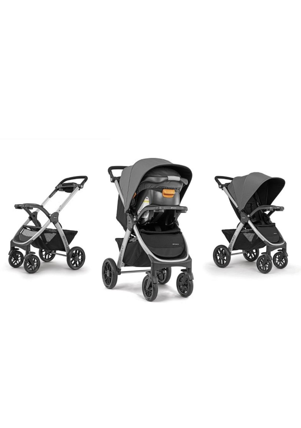 Chicco Bravo 3-in-1 Trio Travel System, Bravo Quick-Fold Stroller with KeyFit 30 Infant Car Seat and Base