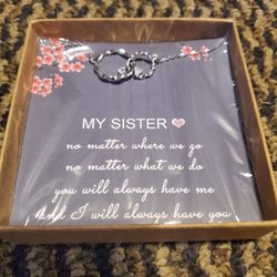 Analysis Love My Sister Pendant Necklace Sterling Silver and Extra Bracelet 
