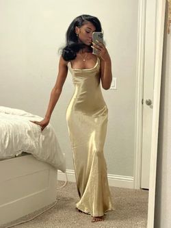 NAOMI SATIN DRESS- GOLD