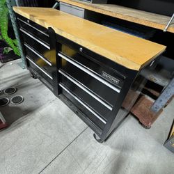 Craftsman Tool Box Wood Top 