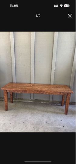 Solid wood bench