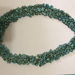 Turquoise Chip  Necklace With Matching Earings 