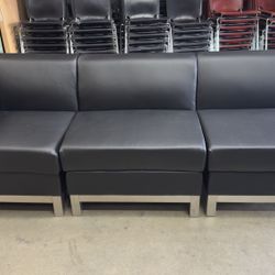 3 Piece Faux Leather Sofa