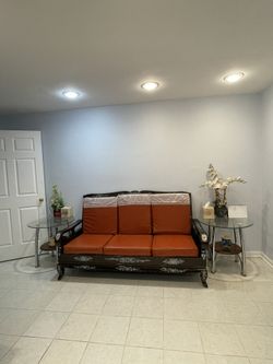 SOFA WITH RAISED LACQUERED DESIGNS