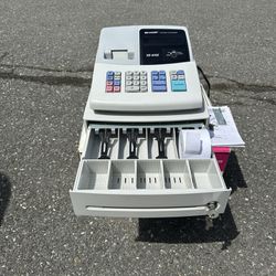 Sharp XE-A102 Electronic Cash Register With Key And Cash Drawer Tested Works
