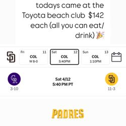 2 Padres Tickets 4/12 @5:40