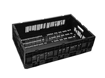 Crates Black Collapsible Plastic Locking Sides ~ Choose Size