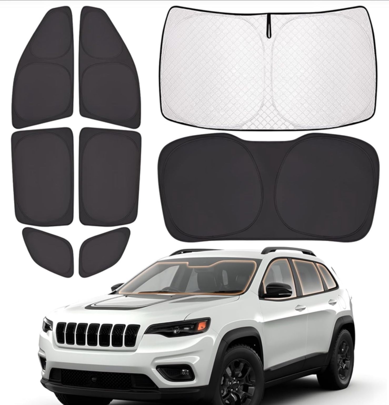 New 8pc. Sunshades for Jeep Grand Cherokee 2014-2023 