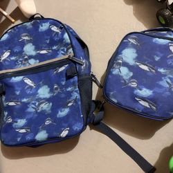 Shark Backpack And Lunch Box 
