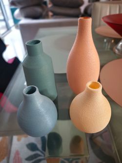Set of 4 Matte 3d printed Bud Vases