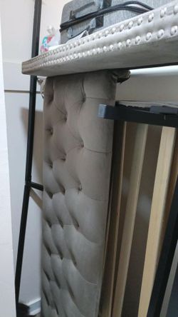 Beautiful Smokey gray suede new queen size headboard and footboard