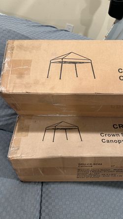 2-CROWNED SHADES ONE TOUCH 8X8 CANOPY’S BOTH FOR $80