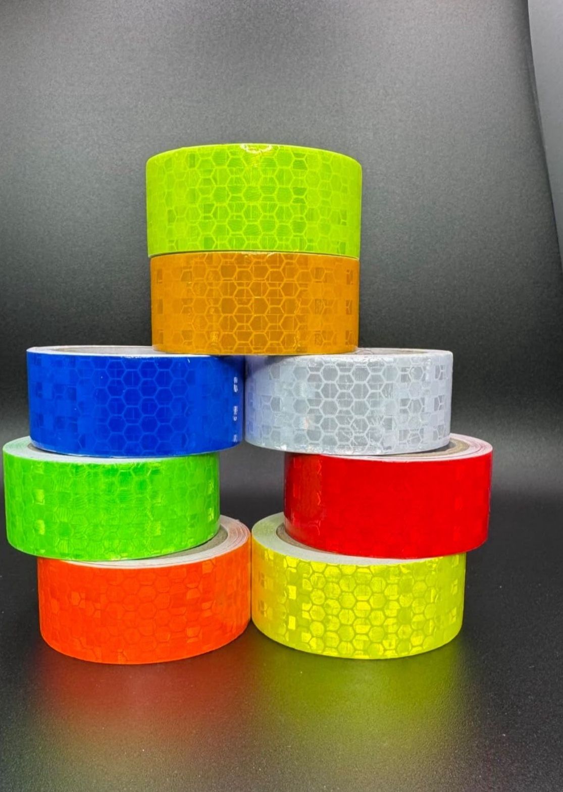 8 Rolls of 8 Colors High-Visibility Reflective Tape - Waterproof Self-Adhesive Safety Stickers for Outdoor Nighttime Visibility, Trailers, Clothing, V