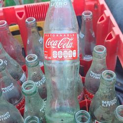 VINTAGE GLASS COKE BOTTLES (MEXICO) 2013, 2015, 2017