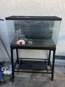 Fish Tank With Stand And Decor And Pumps With Filters 