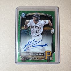 2025 Bowman Konnor Griffin Chrome Prospect Green Shimmer Auto /99 #CPA-KG (RC)