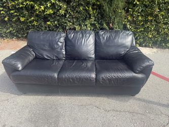 Black leather couch