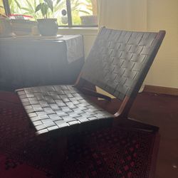 Pottery Barn Woven Leather Chair 