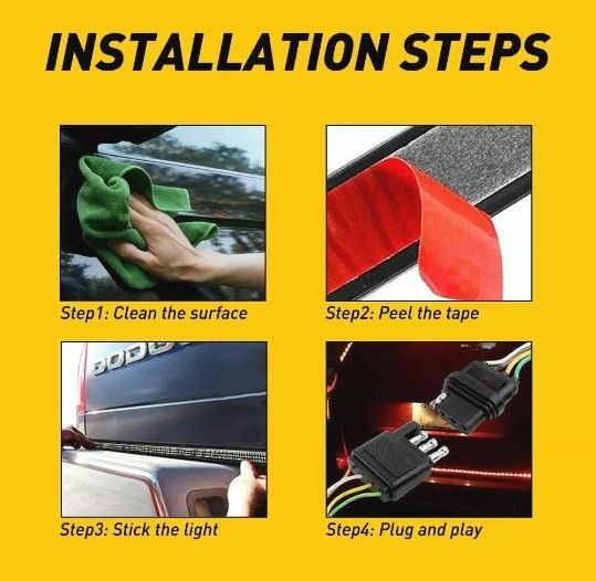 🚨🚦NEW 3X BRIGHTER TRUCK TAILGATE LED STRIP 3RD BRAKE LIGHT! 5 SIGNAL FUNCTIONS🚦🚨