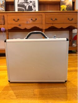 Silver Aluminum Briefcase w Combo Locks