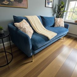 Albany Park Blue Velvet Sofa Super Comfortable 