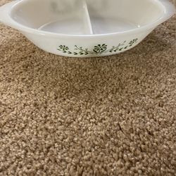 Vintage Glasbake J2352 81 White Divided Dish MW Safe USA  