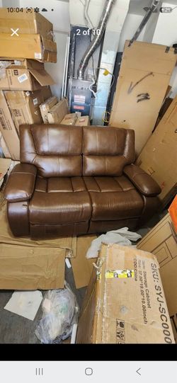 Leather love seat recliner