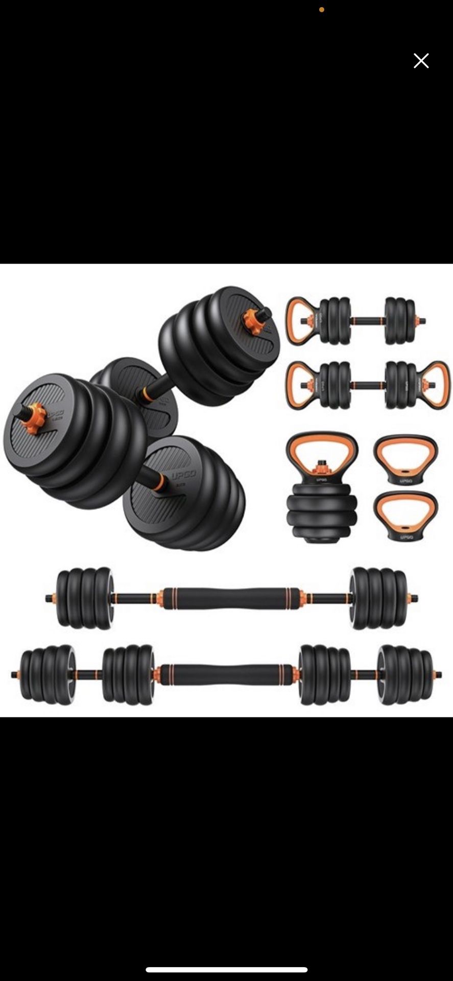  Ended UPGO Adjustable Dumbbells 50lbs Free Weight Set with Connector 4 in1 Dumbbells