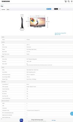 45” Samsung TV