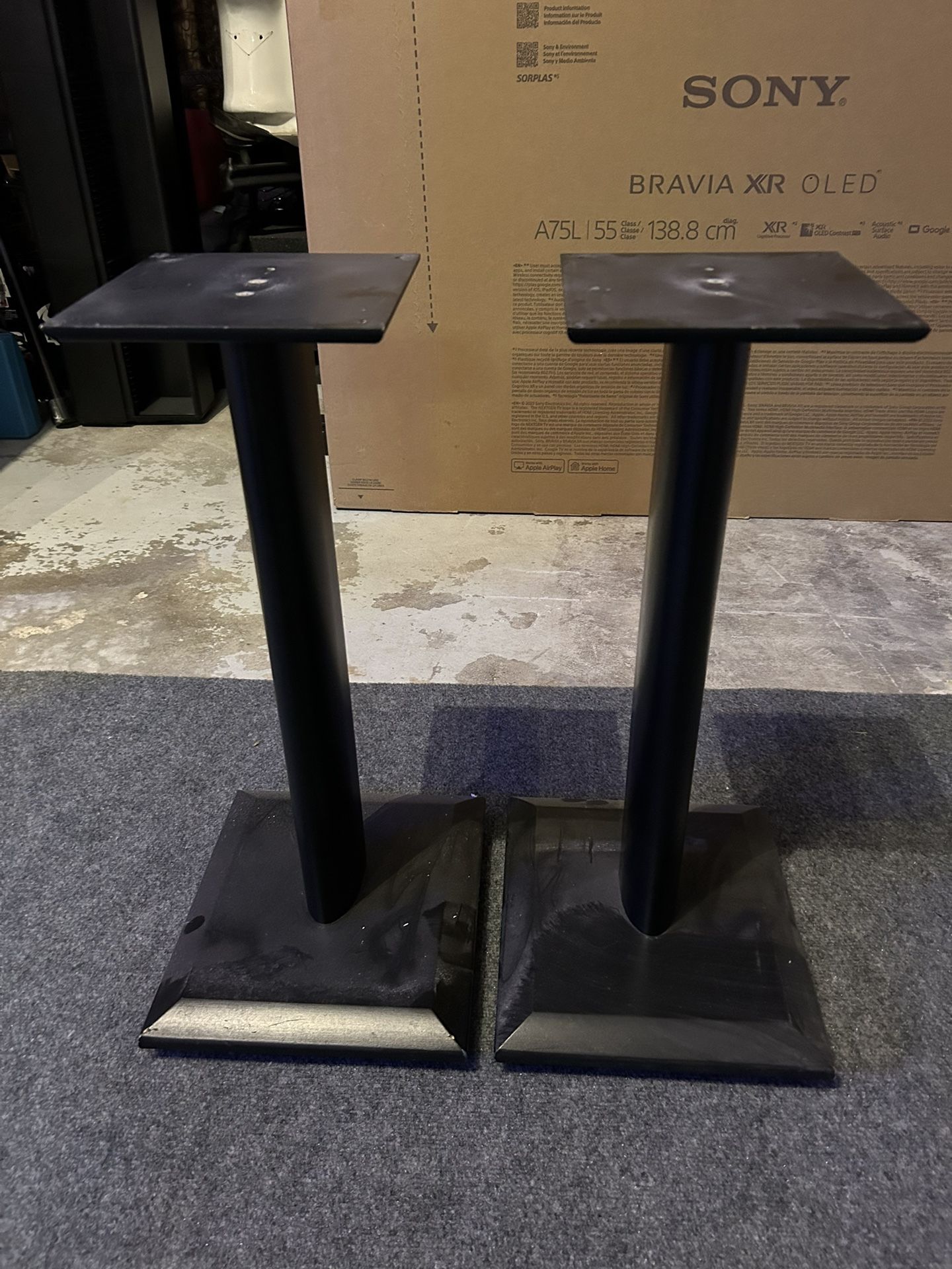 Black Wooden Speaker Stands (22.5” Tall)