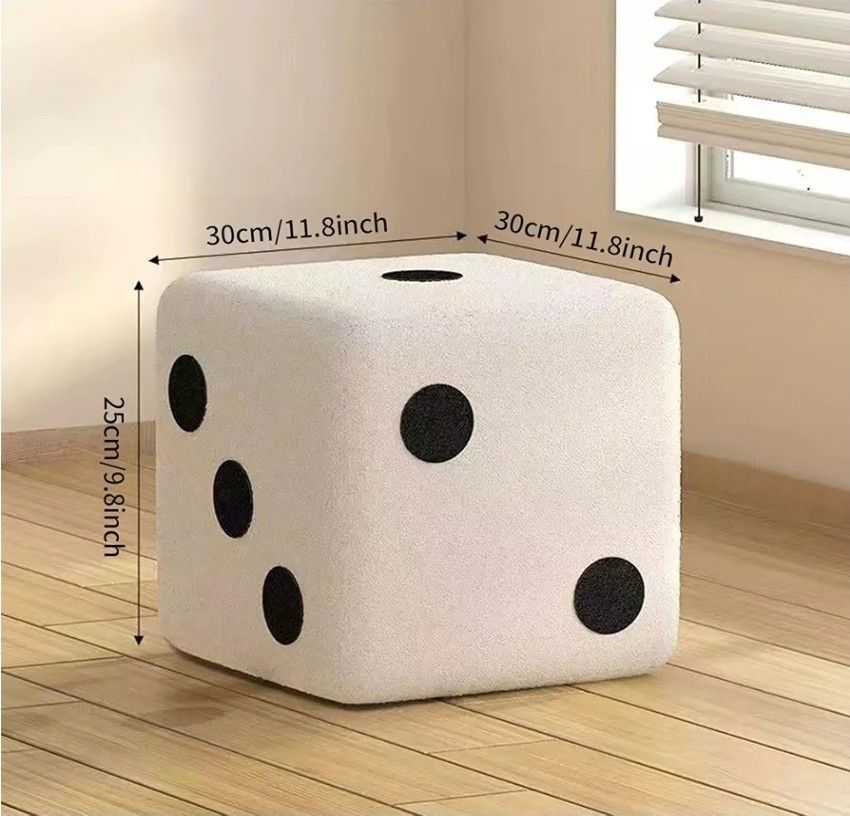 Yosoo Small Square Foot Stool Ottoman, Upholstered Step Stool Seat Padded Foot Rest, Modern White Cube Footstool for Living Room Hallway Office Lounge