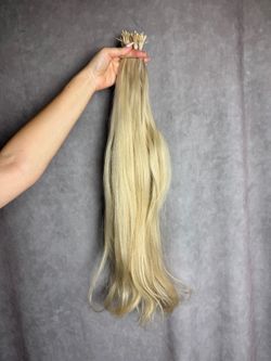 Real Human Hair Extensions Platinum Icy Blonde KTip